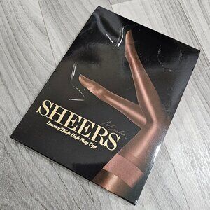 Honey Birdette Mocha Sheers Stay Up Stockings Thigh Highs Hosiery Size M